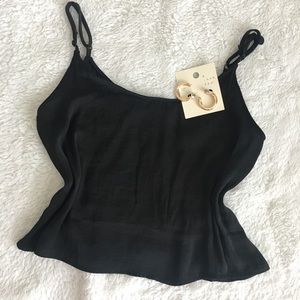 🌺Pacsun black silk top